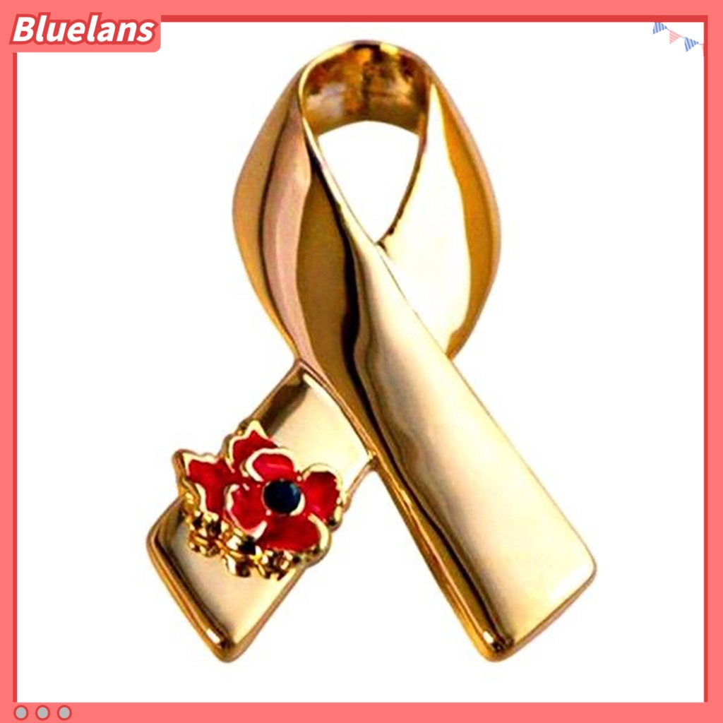 Bluelans Fashion Brooch Cancer Badge Ribbon Style Alloy Flower Decor Brooch