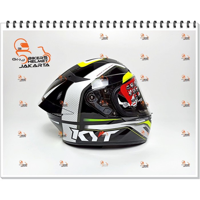 OFC HELM KYT TT COURSE GRAND PRIX BLACK YELLOW FULL FACE - M