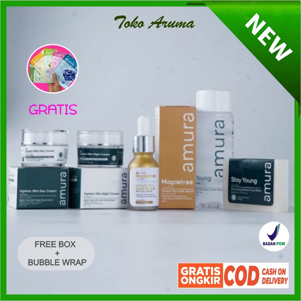 Serum AMURA Serum Expert Serum Gold Acne Kecantikan Skincare Wajah Jerawat Flek Hitam  Asli BPOM COD