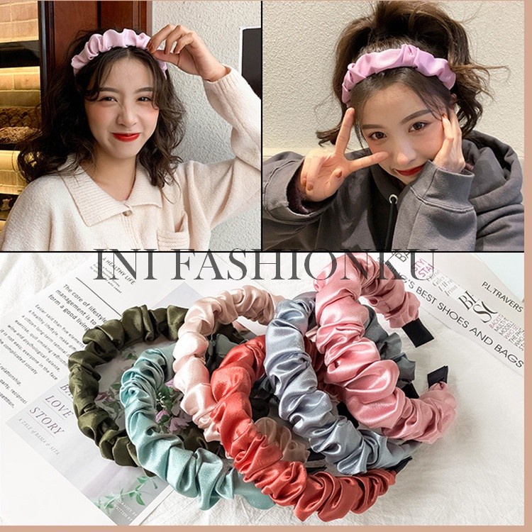 ( BISA COD ) BANDO AWAN BANDO SCRUNCHIE BANDO RUFFLE SATIN HEADBAND KOREA KEKINIAN PREMIUM TERMURAH BEST SELLER | BISA COD SELURUH INDONESIA