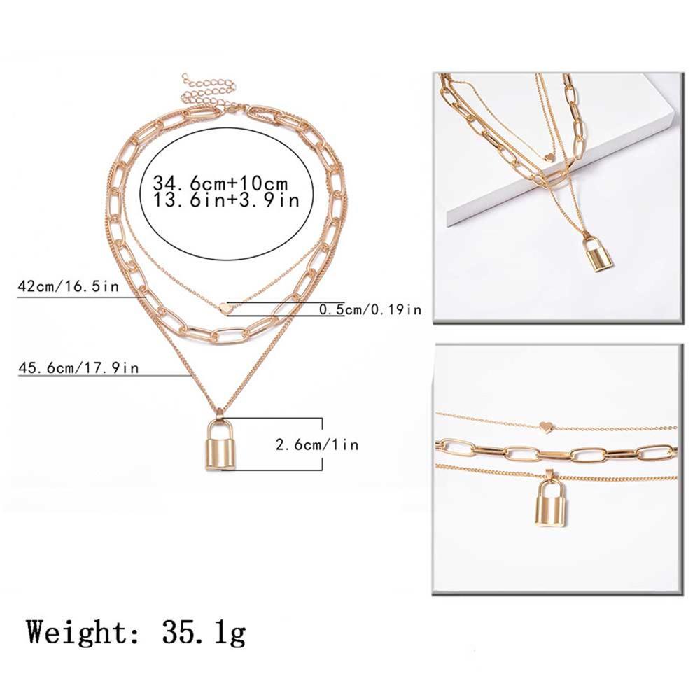 Kalung Rantai Multilayer Liontin Bulan Bintang Bahan Alloy Gaya Retro Boho Untuk Wanita