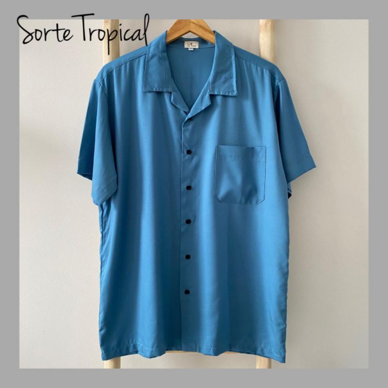 Kemeja Basic Polos Casual Shirt Ocean Blue