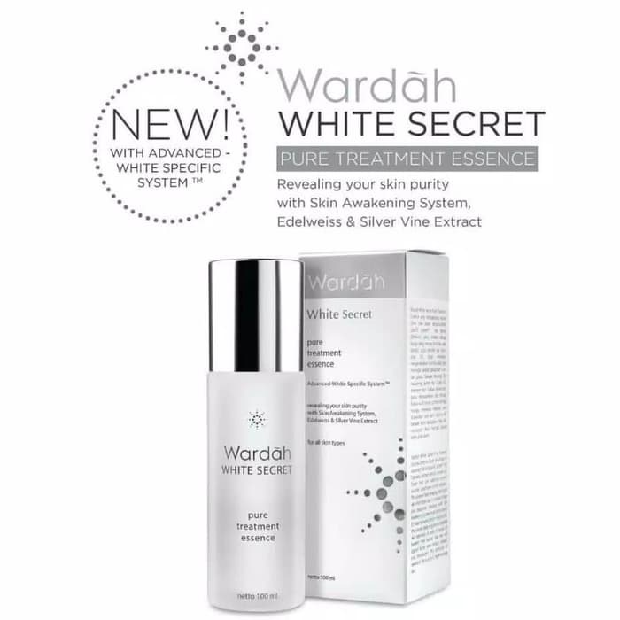 ESSENCE Wardah White Crystal Secret Pure Treatment (Essence Toner untuk mencerahkan) - 100 ml / 50 ml / 30 ml BPOM - Esence Wardah Skincare HAlal putih Glowing Ukuran Besar Kecil