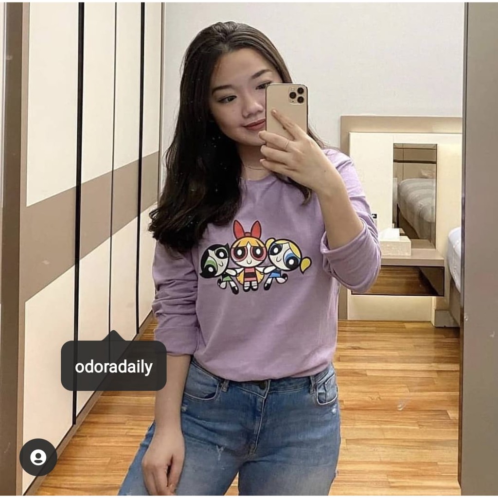 [ODORADAILY] BAJU KAOS LENGAN PANJANG LILAC