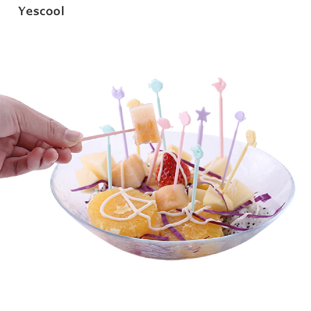 Yescool 20pcs Garpu Buahkuemakanan Penutupbento Mini Untuk Dekorasi Pesta