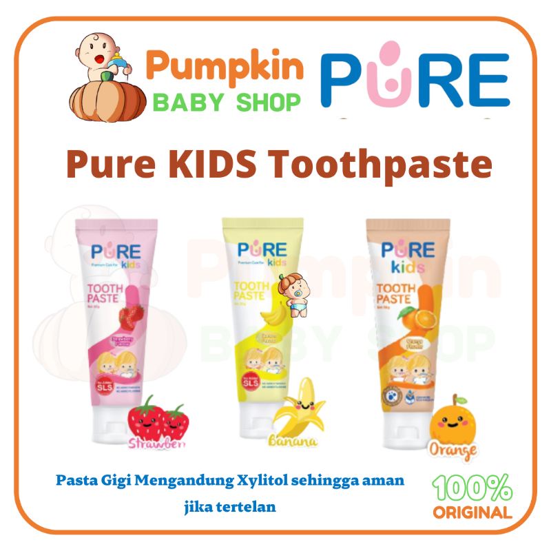 Pure Kids ToothPaste 50gr Pasta Gigi Anak / Odol Pure