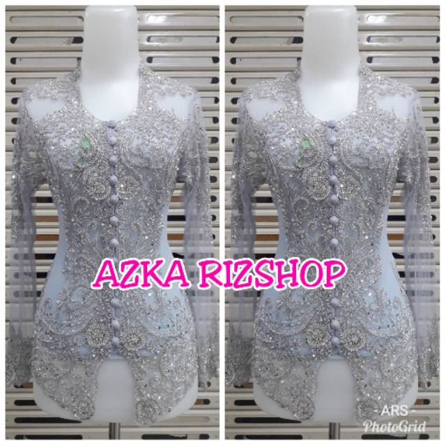 ATASAN KEBAYA WISUDA MODERN LENGAN PANJANG KEBAYA WARNA SILVER