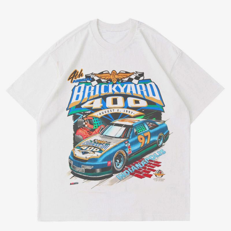 KAOS VINTAGE NASCAR RUMBLE | KAOS VINTAGE PUTIH | KAOS NASCAR
