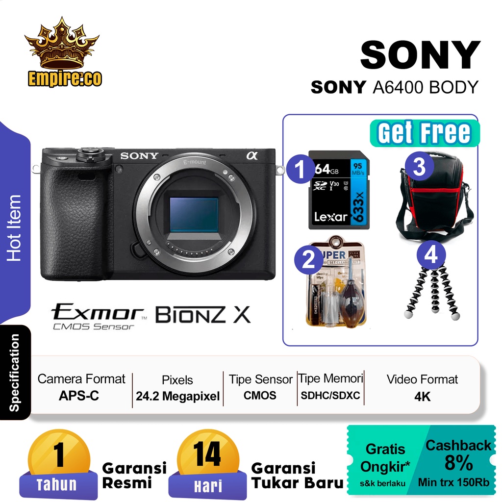 Sony A6400 Body Only Mirrorless Digital Kamera A6400