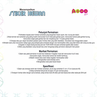 Stiker Label Stiker Montessori Hewan Stiker Dot Warna Stiker Label Stiker Montessori Hewan Stiker Dot Warna