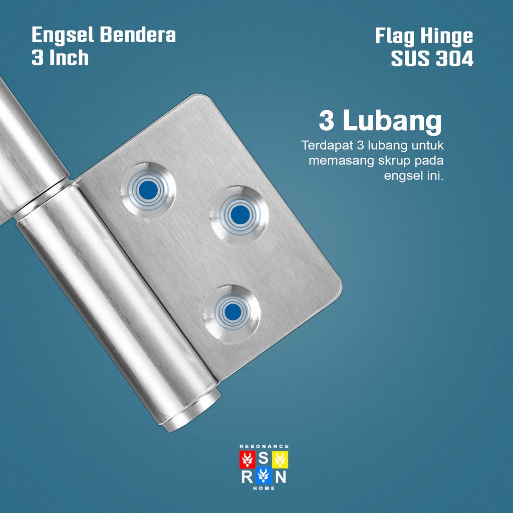 Engsel Pintu Bendera Stainless 3 Inci / Engsel Cabut Resonance Home