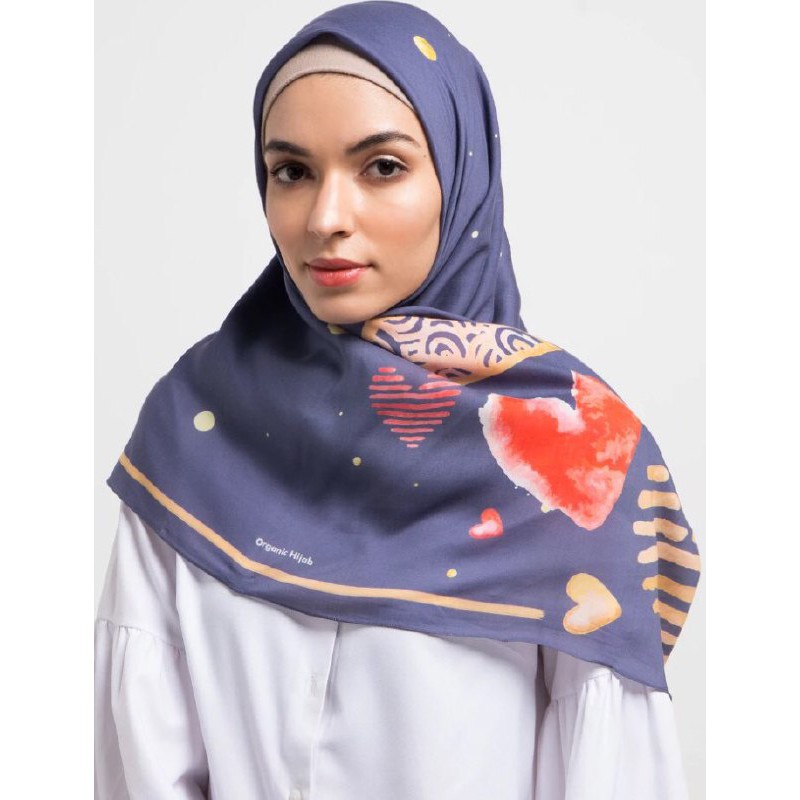Zayana Organic Amora Hijab Segiempat Voal Print Premium Organik Exclusive