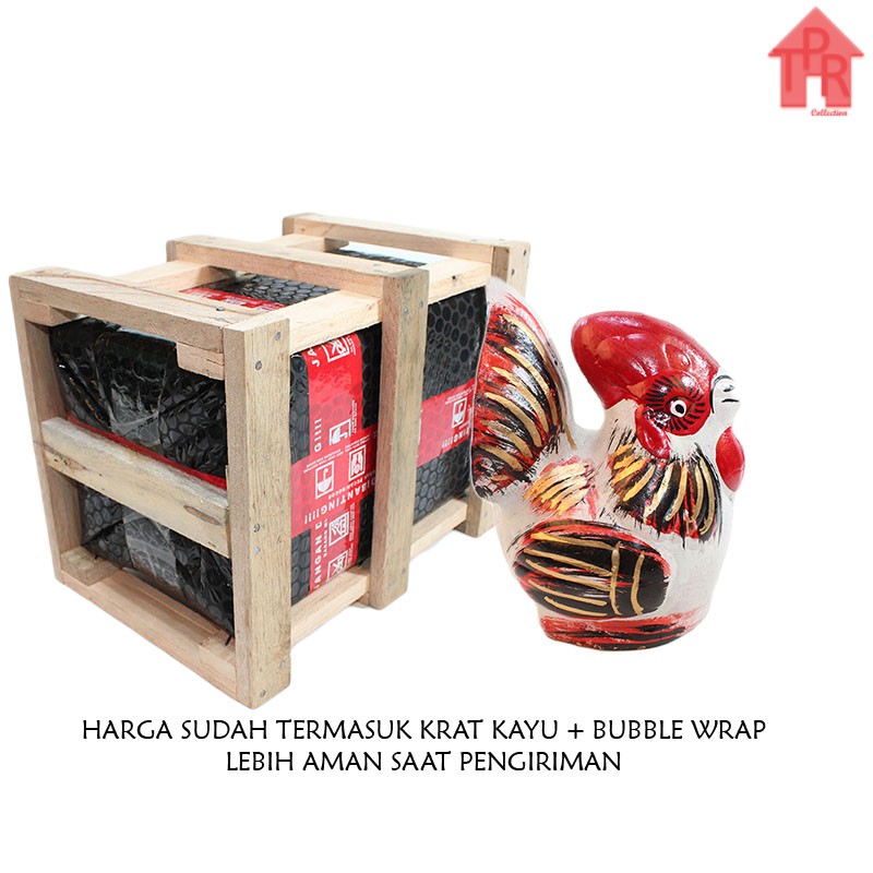 Gerabah | Celengan Ayam Jago Mini-T22 / size - SS + packing krat