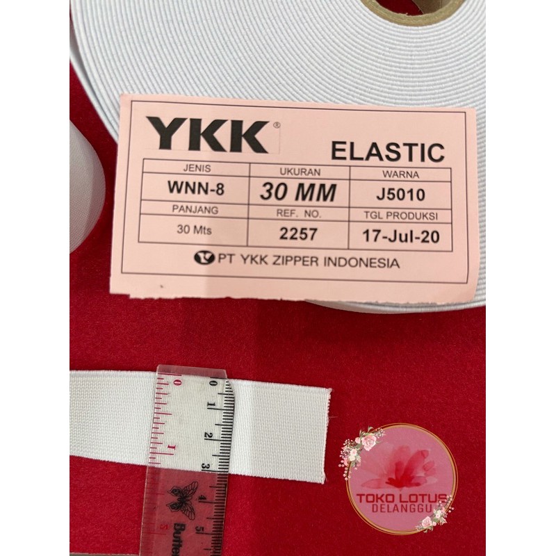 Elastik YKK putih 3cm (per meter)