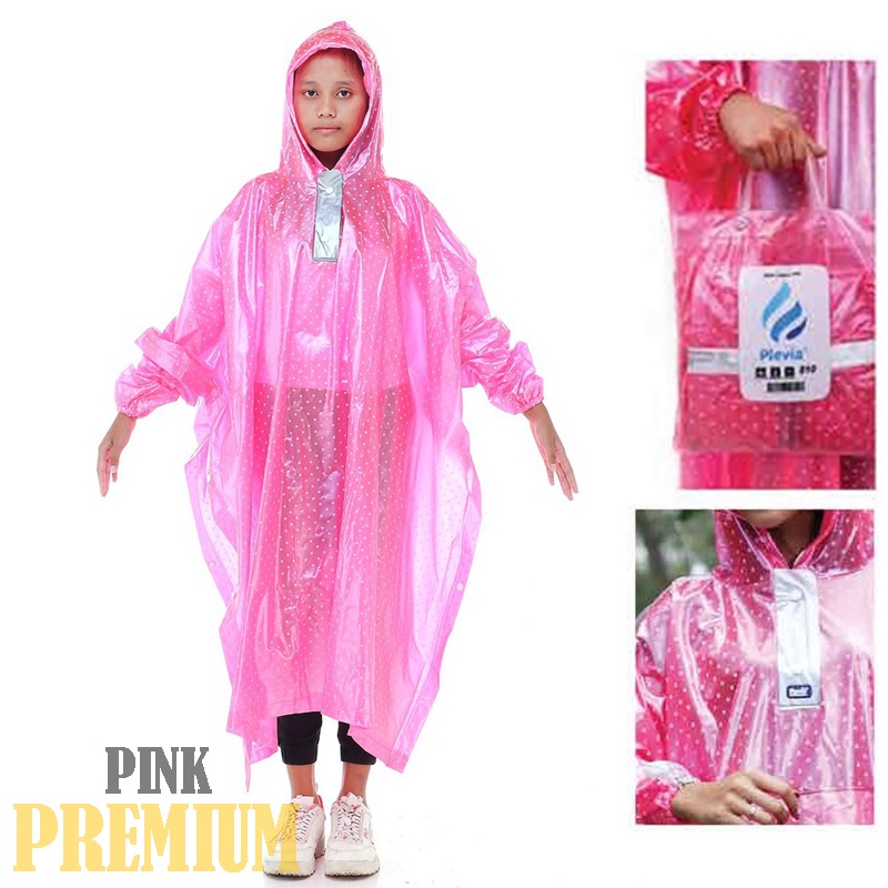 Jas Hujan Ponco Polkadot Bahan Terbaik PREMIUM Anti Sobek Jas Hujan Poncho Lengan Jumbo Kelelawar Jas hujan Kalong Jas Hujan PC POP 805  Jas Hujan Termurah / Jas Hujan Tebal Terbaik /