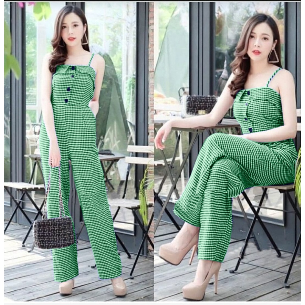 FWG - JS BANGKOK / JUMPSUIT KOTAK / JUMPSUIT WANITA TERBARU / JUMPSUIT / OVERALL JUMPSUIT / BAJU