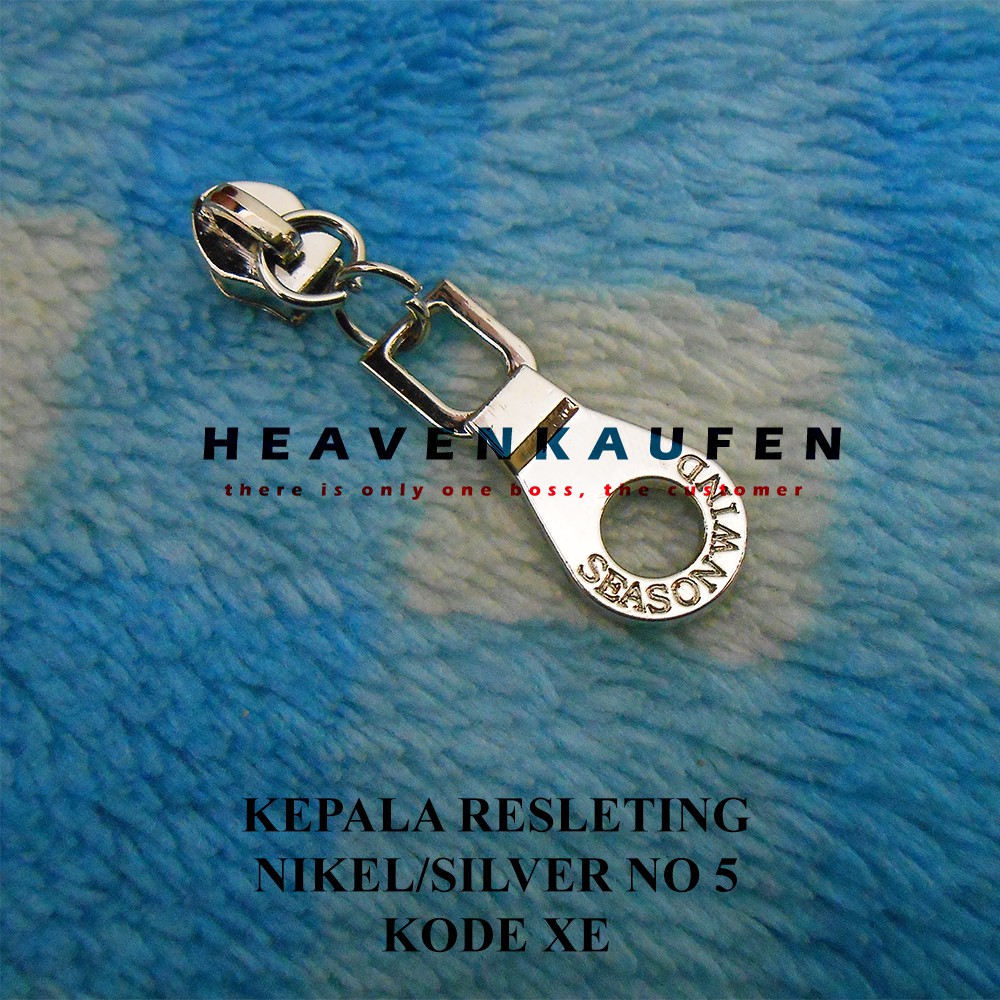 Kepala Resleting / Kepala Ziper Nikel Silver No 5 Variasi &quot;Seasonwind&quot; Kode XE