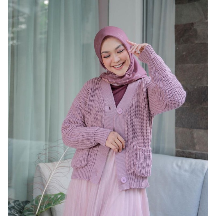 CS035 Cardigan Rajut Pocket Premium Haura Knit