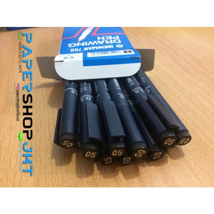 

Pendrawing- Drawing Pen Snowman 700 Hitam 0.05 Atk -Drawing-Pen.