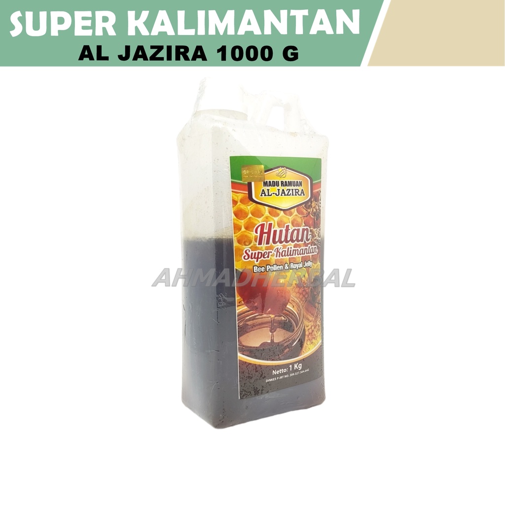 

MADU HUTAN SUPER KALIMANTAN AL JAZIRA 1000 G 1 KG Bee Pollen & Royal Jelly / Madu Gholiban