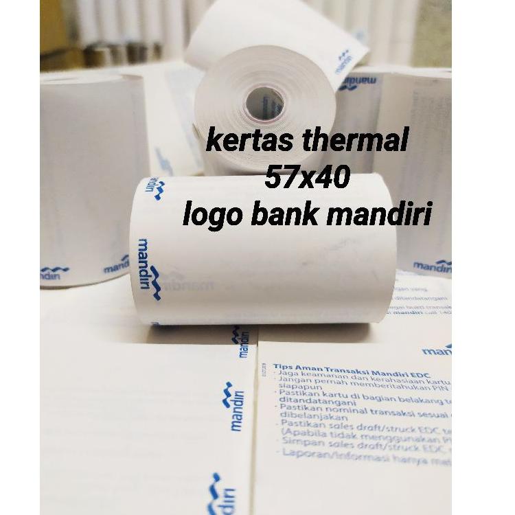 

shh Kertas Struk Thermal Paper Rol 58x40 57x40 logo bank mandiri coreles Termal EDC Thermal Printer Mini gnnb12