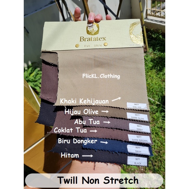 Bahan Kain Twill Non Stretch Twill 2010 Tidak Melar Katun Chino Non Stretch 20-10 Topi Bratatex