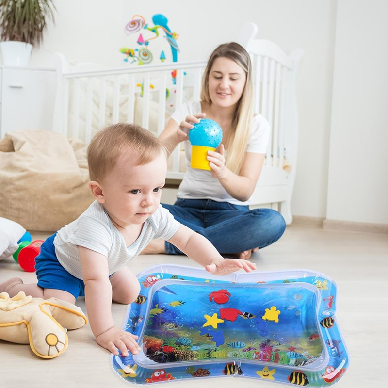 Baby Water Play Mat Inflatable For Infants Toddlers Fun Tummy Time Play Activity/mainan sensory bayi