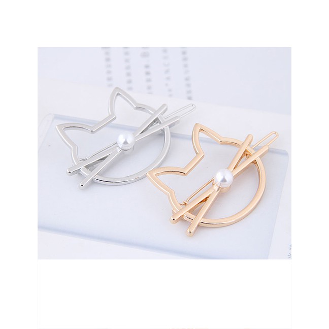 LRC Aksesoris Rambut Fashion Color Cat Shape Design Hair Clip