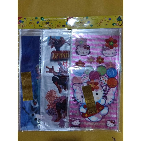 Plastik Souvenir  Snack Karakter ulang tahun 20x40 cm isi 10 lembar