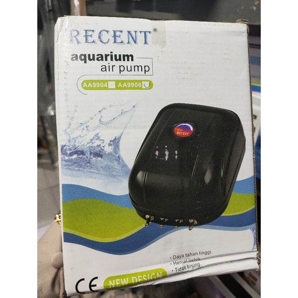 air pum Recent AA9907, Aerator 4 lubang , Aerator akuarium,mesin oksigen gelembung akuarium