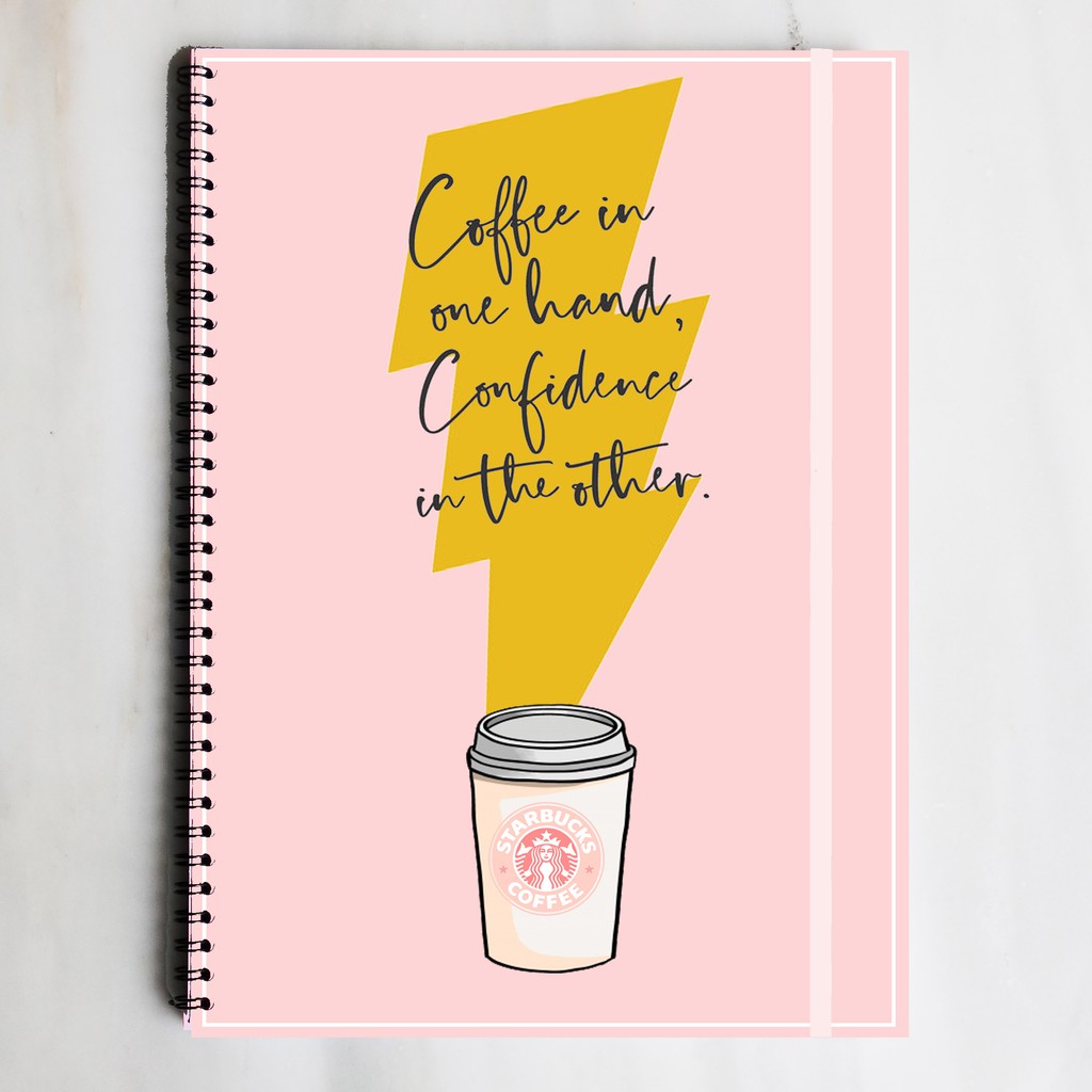 

COFFEE AND CONFIDENCE QUOTE Spiral Ruled Notebook Diary Journal Office School Supplies Buku Tulis