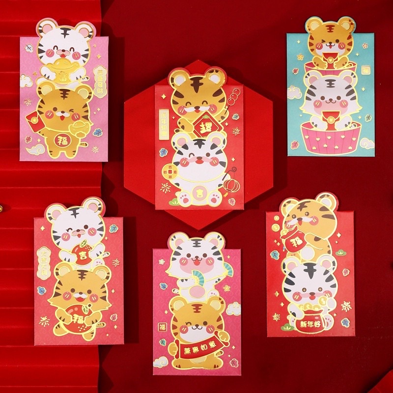 angpao hongbao 3d 2022 imlek shio macan tiger kucing netral murah premium