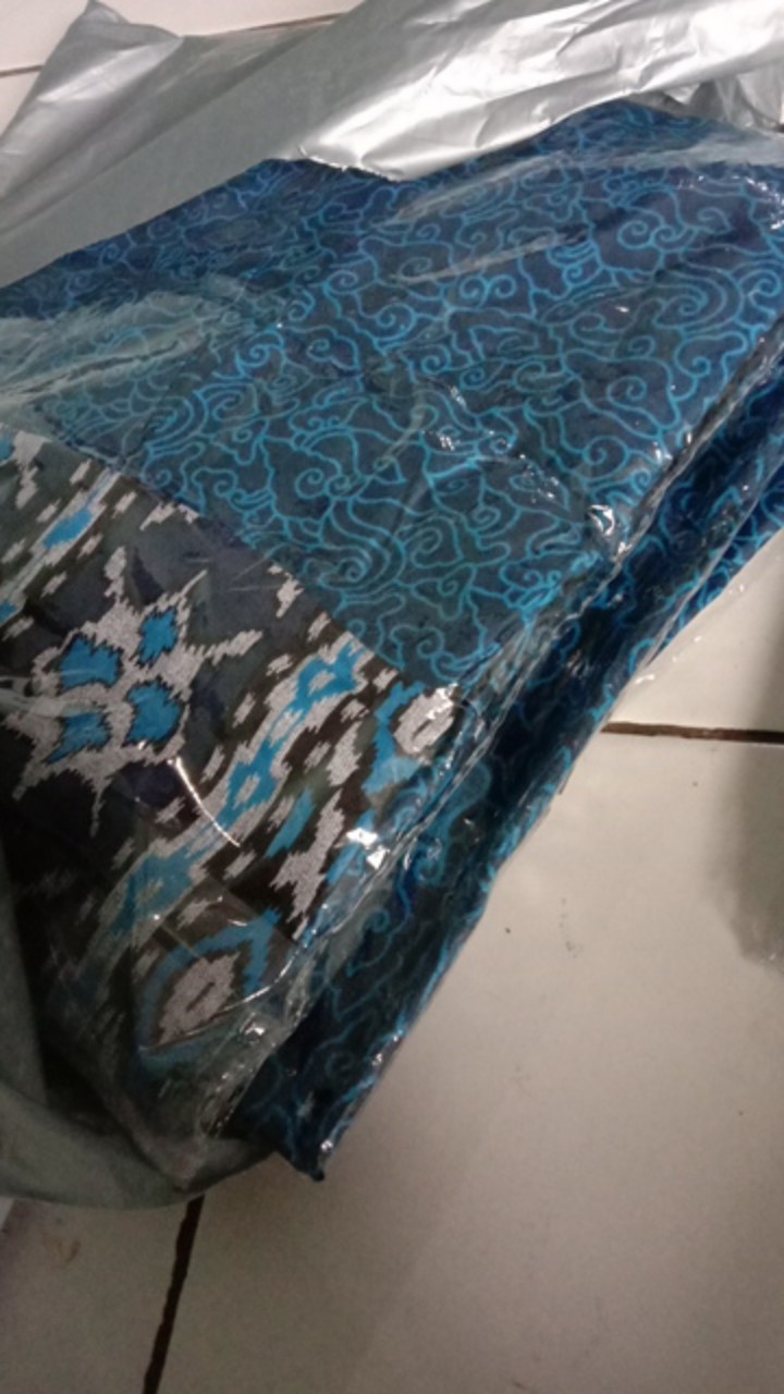 Batik Couple Keluarga Sania Ruffle Ori Ndoro Jowi Dnt Mega Mendung Biru