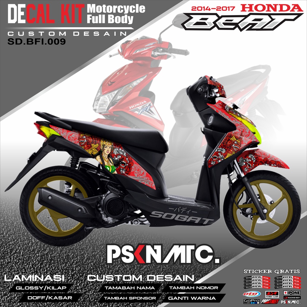 Decal BEAT FI - Dekal Stiker Striping Fullbody Fullblok List Honda BEAT FI 2014 Custom Desain