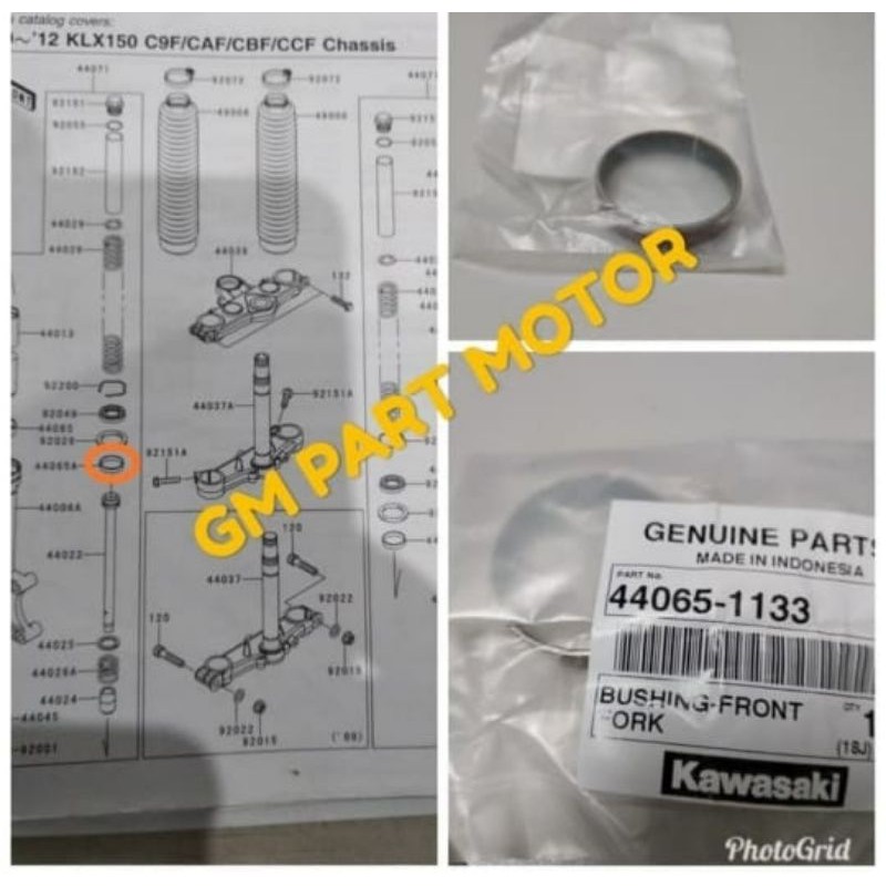Ring Kuningan kecil tabung shock depan KLX 150 S L harga per 1 biji original