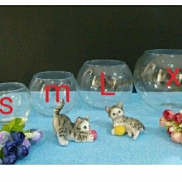 VAS KACA BULAT VAS KACA AKUARIUM TERRARIUM SIZE L