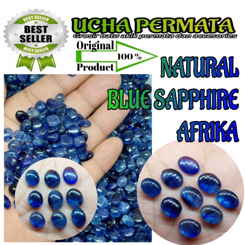 Natural batu permata blue safir afrika 10-11mm murah