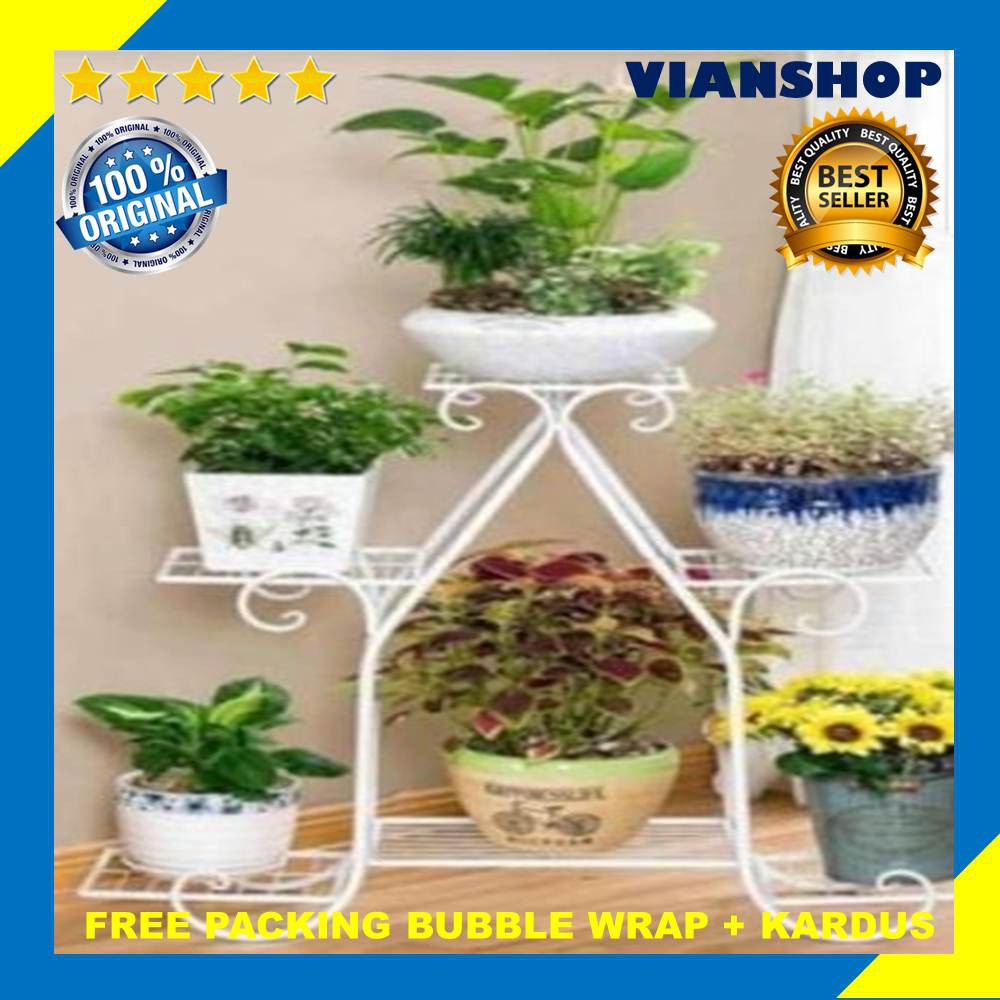 Rak Bunga Besi Minimalis Bertingkat Standing Pot Susun 6 Rak Bunga Besi Minimalis Bertingkat Standing Pot Susun 6