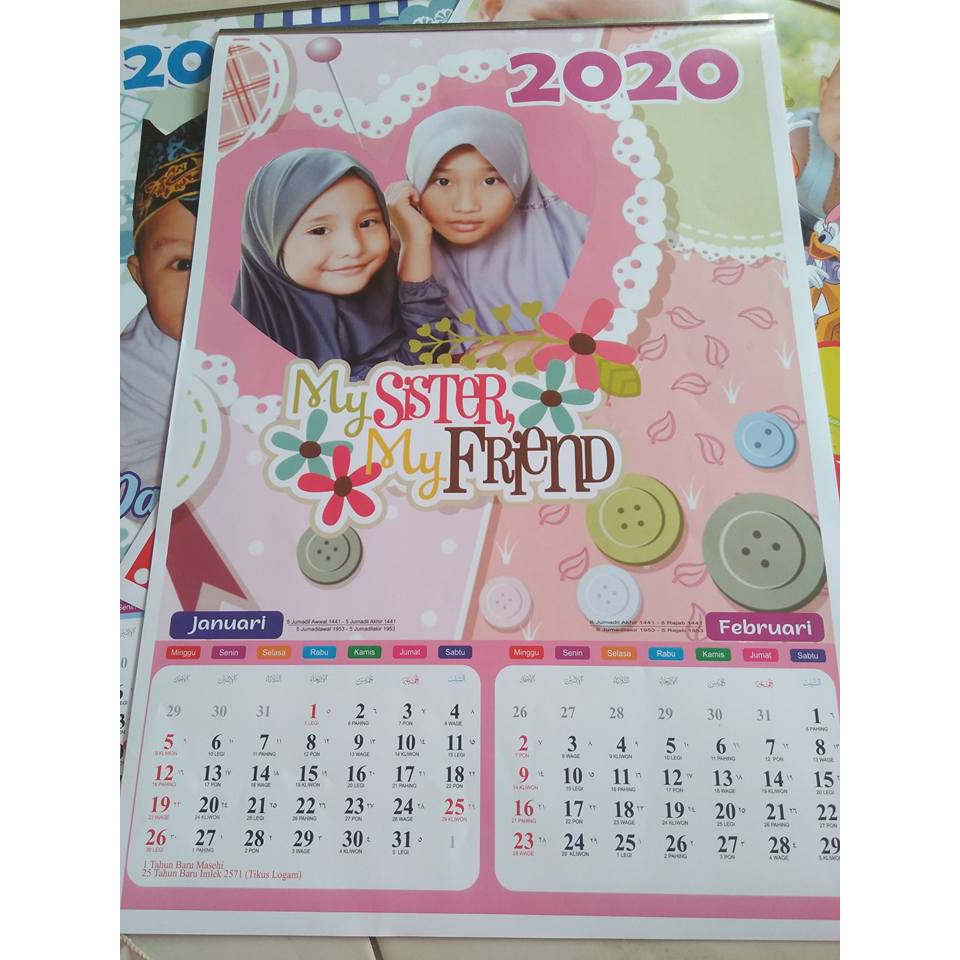 

kalender foto kalender dinding Kalender Custom kalender 2020 (isi 6 lembar kalender )