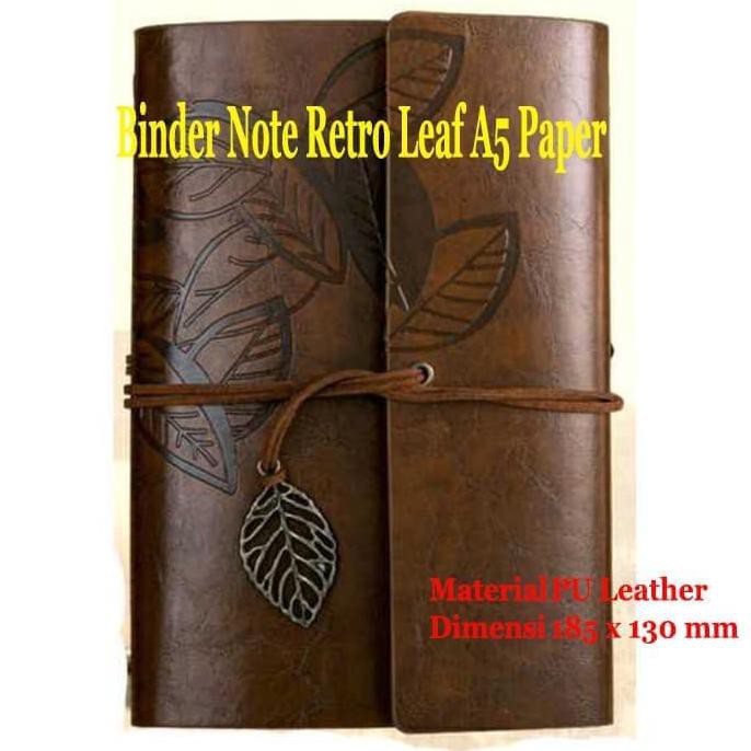 

Buku Catatan Binder Kulit Retro Leaf A5/ Binder Note / Notebook - Coklat