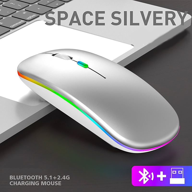 New bluetooth dual-mode wireless mouse charging mute computer notebook office gaming luminous mouse 2.4G