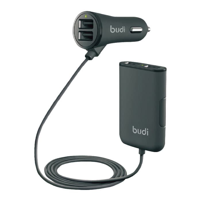 BUDI Car Charger Socket Lighter Original Fastcharging 2.1A 4 USB Ports - Hitam