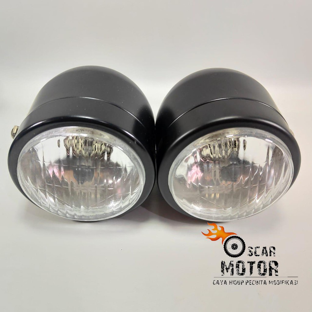 DUAL HEADLAMP LAMPU DEPAN TWINS DOUBLE HARLEY LAMPU 2 MATA DOUBLE HEADLIGHT MOTORCYCLE HEADLAMP IGAW motor