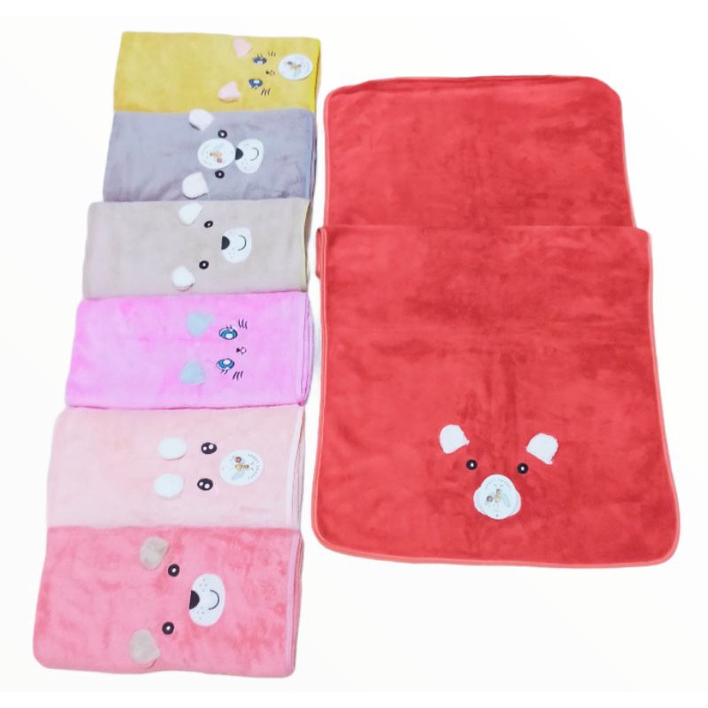 Handuk Bayi Mata Bordir 100*50cm Bahan Microfiber halus lembut Lucu Baby Towl