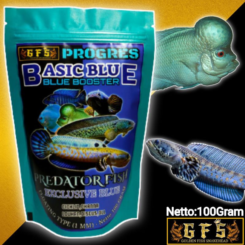 Pelet predator basic blue Progres basic blue 100 gram