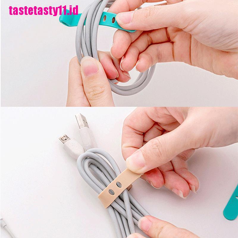 【TTID】4Pcs Silicone Cable Organizer USB Data Wrap Cord Winder Wire Protector Ho