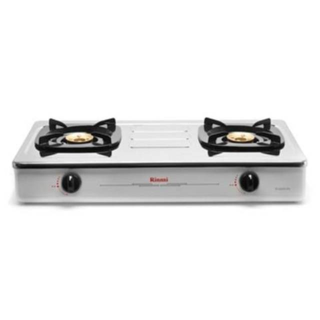 Kompor Gas Rinnai 602E W  - Putih [2 Tungku] Kompor Gas Bisa Bukaan Atas/ Kompor Stainless 2 Tungku