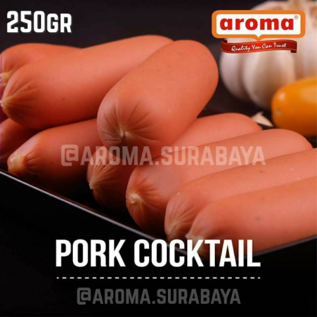 

AROMA Pork Cocktail Sausage 250gr 1/4kg Sosis Daging Babi Koktail NON-HALAL Meat Frozen Food