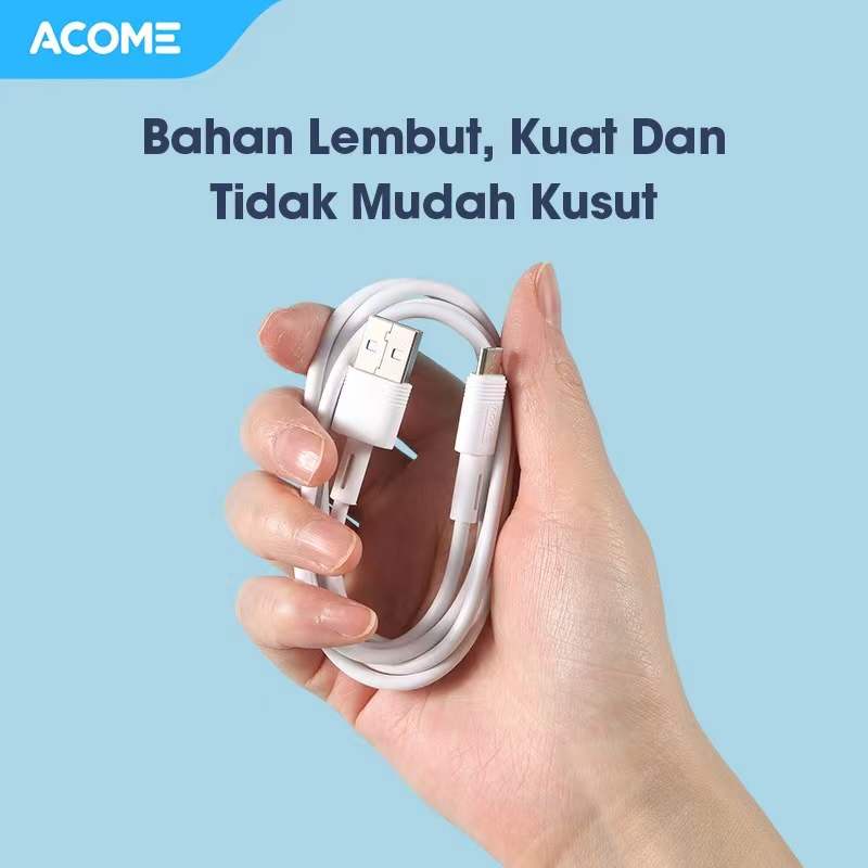 Acome Data Cable Micro-USB Fast Charging 2.4A 100cm Garansi Resmi 1 Tahun ADM