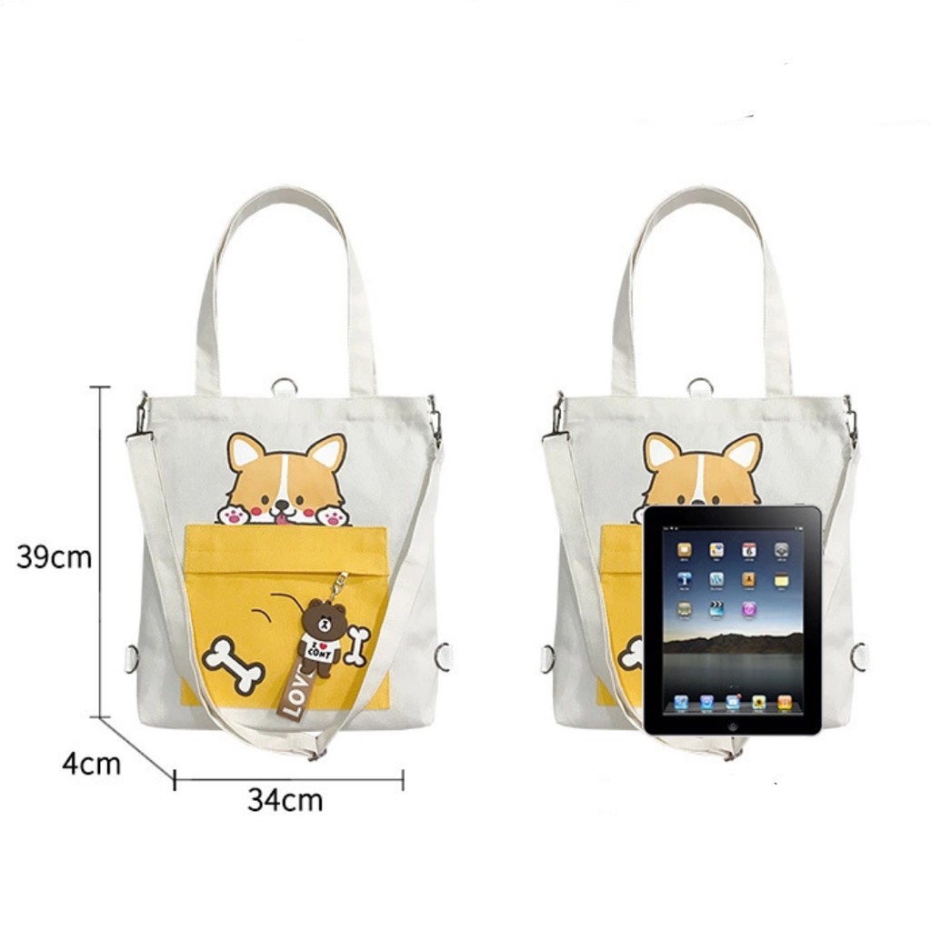 Tote Bag Wanita Keren Zamzam BONE CAT Tas Wanita (Bisa Ransel Bisa Selempang)